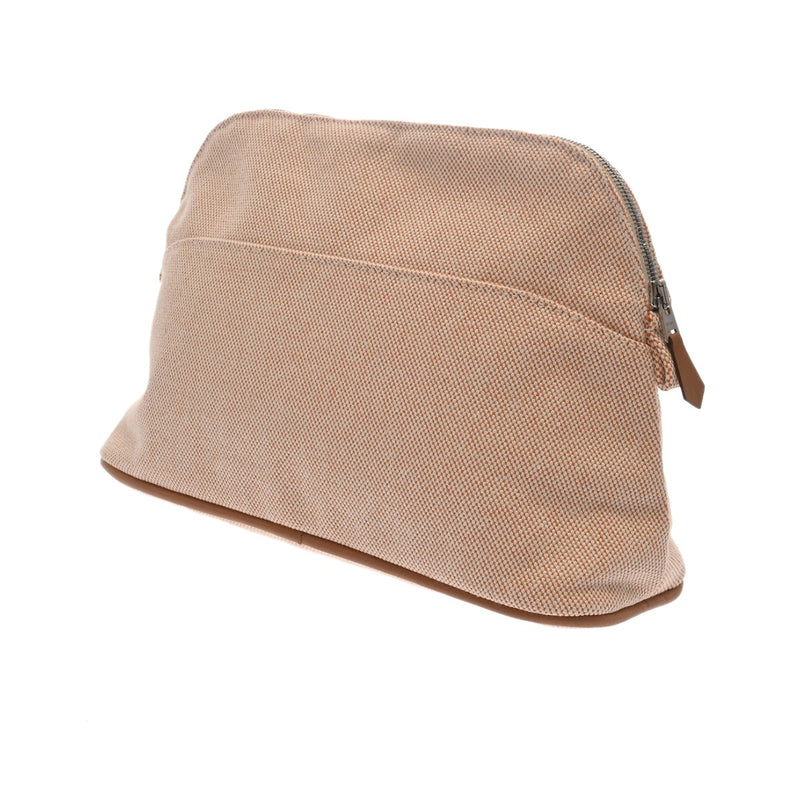 HERMES エルメス ボリード エクリュ/オレンジ レディース トワルアッシュ ポーチ Aランク 中古 銀蔵