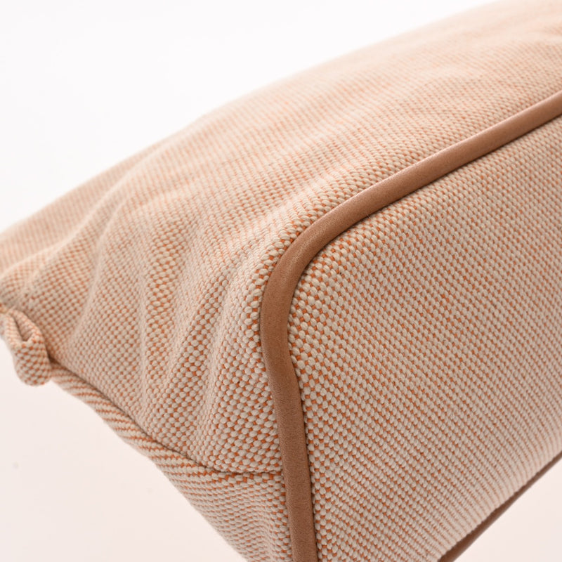 HERMES エルメス ボリード エクリュ/オレンジ レディース トワルアッシュ ポーチ Aランク 中古 銀蔵