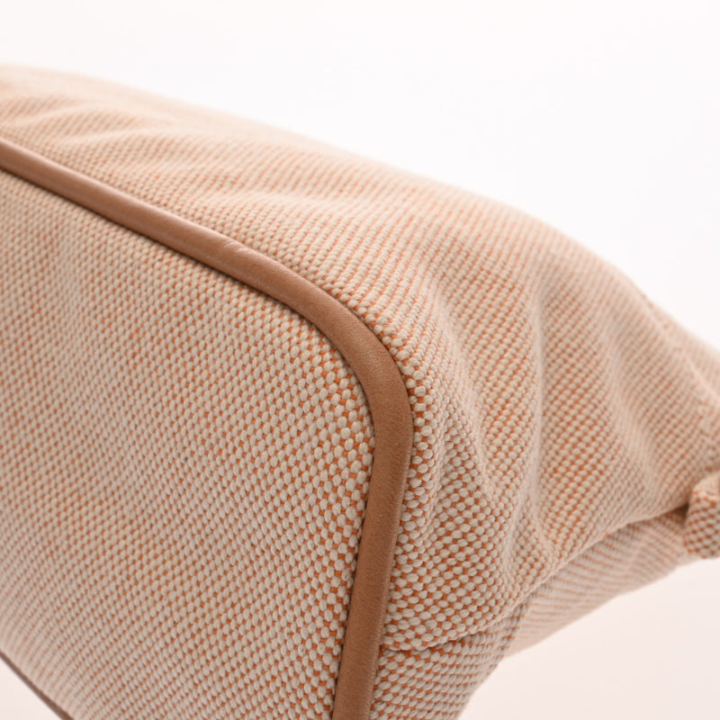 HERMES エルメス ボリード エクリュ/オレンジ レディース トワルアッシュ ポーチ Aランク 中古 銀蔵