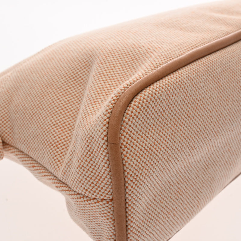 HERMES エルメス ボリード エクリュ/オレンジ レディース トワルアッシュ ポーチ Aランク 中古 銀蔵