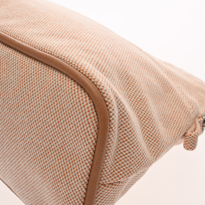 HERMES エルメス ボリード エクリュ/オレンジ レディース トワルアッシュ ポーチ Aランク 中古 銀蔵