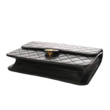 CHANEL シャネル マトラッセ プッシュロック チェーンショルダー 25cm ブラック レディース ラムスキン ショルダーバッグ ABランク 中古 銀蔵