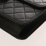 CHANEL シャネル マトラッセ プッシュロック チェーンショルダー 25cm ブラック レディース ラムスキン ショルダーバッグ ABランク 中古 銀蔵