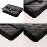 CHANEL シャネル マトラッセ プッシュロック チェーンショルダー 25cm ブラック レディース ラムスキン ショルダーバッグ ABランク 中古 銀蔵