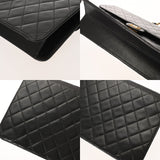 CHANEL シャネル マトラッセ プッシュロック チェーンショルダー 25cm ブラック レディース ラムスキン ショルダーバッグ ABランク 中古 銀蔵
