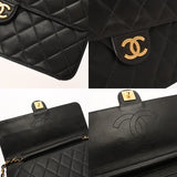 CHANEL シャネル マトラッセ プッシュロック チェーンショルダー 25cm ブラック レディース ラムスキン ショルダーバッグ ABランク 中古 銀蔵