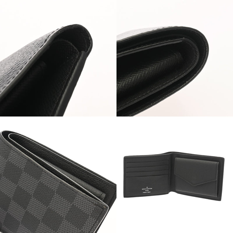 LOUIS VUITTON ルイヴィトン ダミエグラフィット ポルトフォイユ マルコ NM ブラック N63336 メンズ ダミエキャンバス 二つ折り財布 Aランク 中古 銀蔵