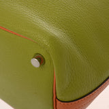 HERMES エルメス ピコタン PM バイカラー アニスグリーン/オレンジ □J刻印(2006年頃) レディース シェーブル ハンドバッグ ABランク 中古 銀蔵