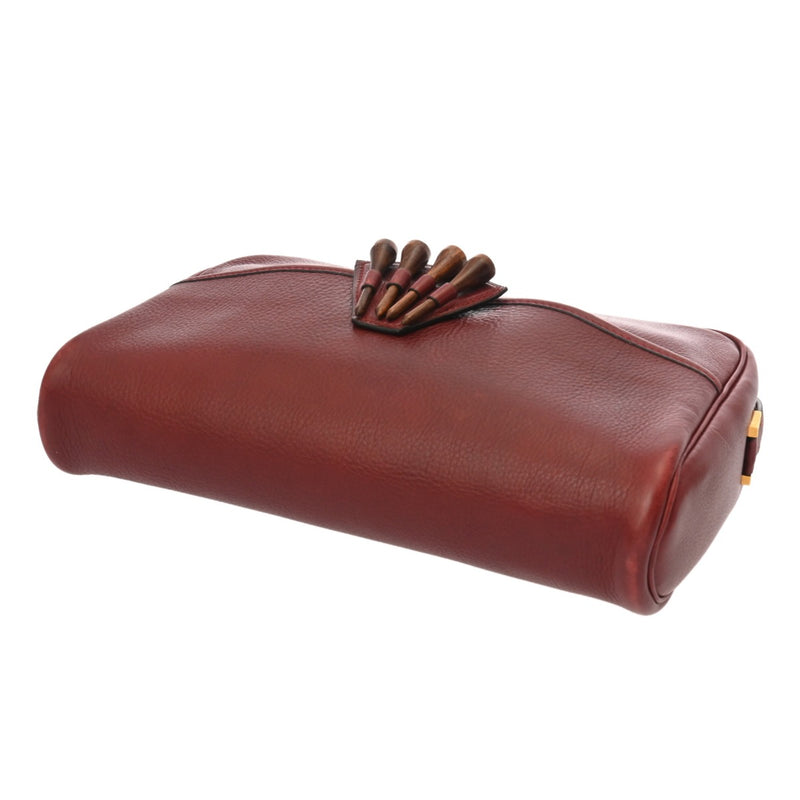 HERMES エルメス ゴルフティー ショルダーバッグ レッド系 〇M刻印