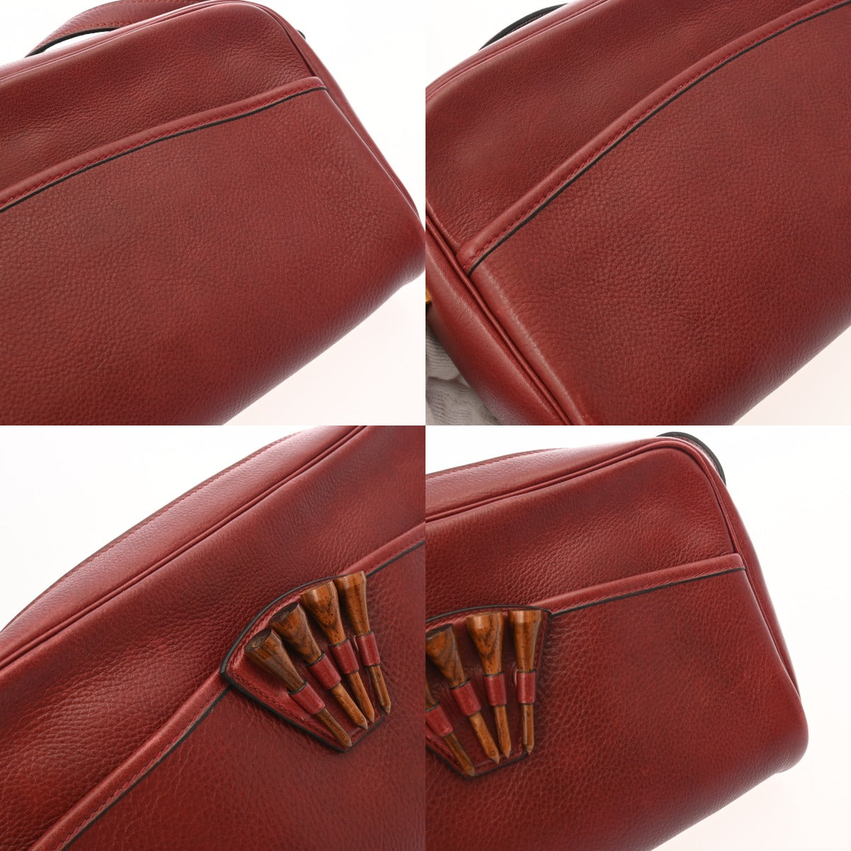 HERMES エルメス ゴルフティー ショルダーバッグ レッド系 〇M刻印