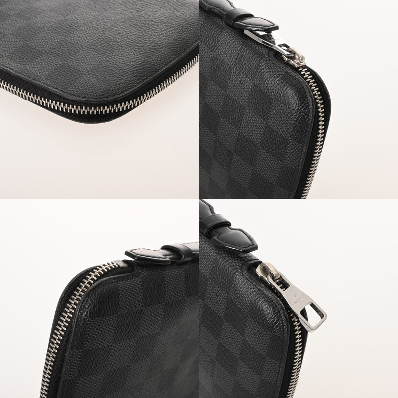 LOUIS VUITTON ルイヴィトン ダミエグラフィット オーガナイザー アトール 黒/グレー N48255 メンズ ダミエグラフィットキャンバス トラベルケース ABランク 中古 銀蔵