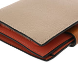 LOEWE ロエベ コンパクトジップウォレット ライトオーツ/ハニー Ｃ660Z41X02_2463 レディース ソフトグレインカーフ 三つ折り財布 ABランク 中古 銀蔵
