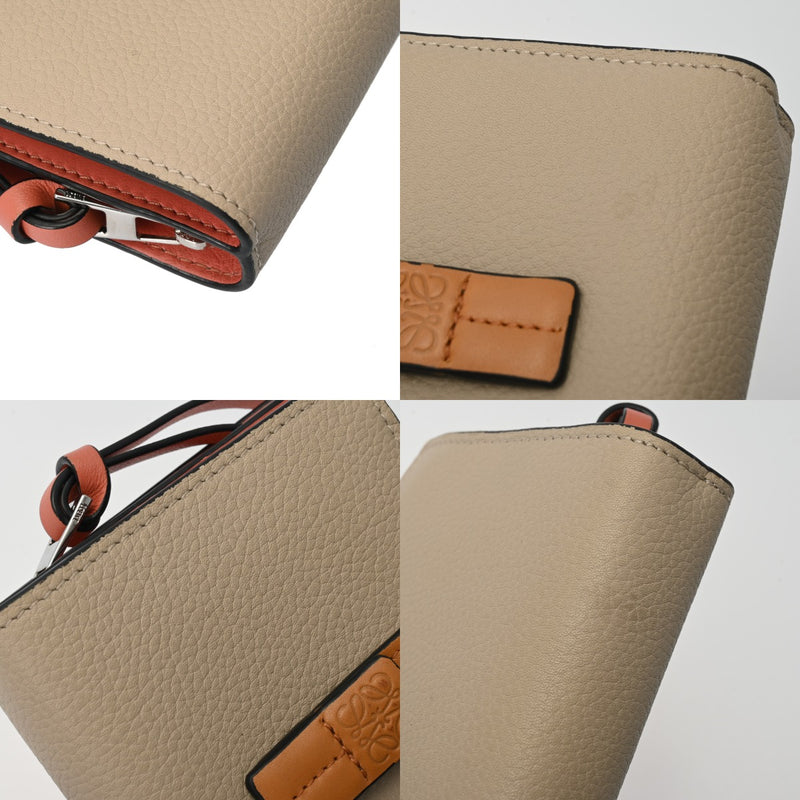 ロエベ LOEWE コンパクトジップウォレット ライトオーツ/ハニー 美品 LOEWE ロエベ コンパクトジップウォレット ライトオーツ/ハニー
