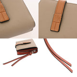 LOEWE ロエベ コンパクトジップウォレット ライトオーツ/ハニー Ｃ660Z41X02_2463 レディース ソフトグレインカーフ 三つ折り財布 ABランク 中古 銀蔵