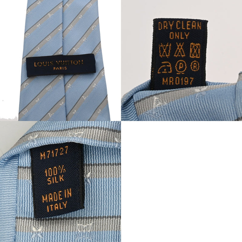 LOUIS VUITTON ルイヴィトン クラヴァット モノグラム ブルー M71727 メンズ シルク100％ ネクタイ ABランク 中古 銀蔵