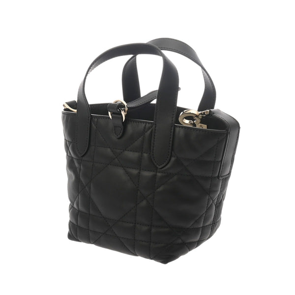 CHRISTIAN DIOR クリスチャンディオール トゥジュール バーティカルカバ ナノ ブラック レディース カーフ ハンドバッグ 新同 中古 銀蔵