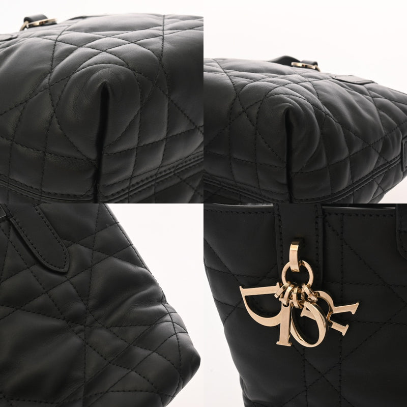 CHRISTIAN DIOR クリスチャンディオール トゥジュール バーティカルカバ ナノ ブラック レディース カーフ ハンドバッグ 新同 中古 銀蔵