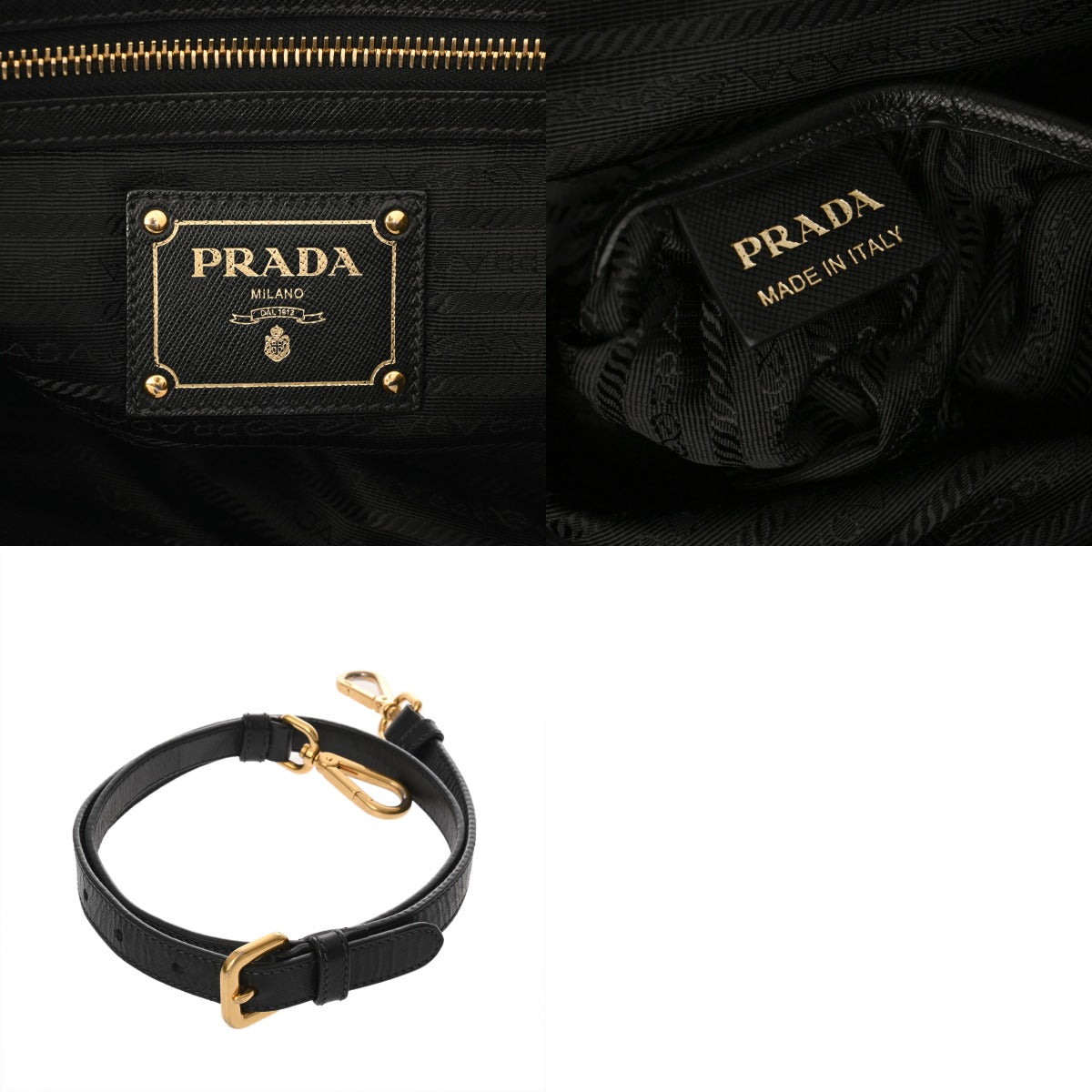 PRADA プラダ フラワーモチーフ ブラック レディース ナイロン/ベロア