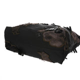 PRADA プラダ フラワーモチーフ ブラック レディース ナイロン/ベロア トートバッグ ABランク 中古 銀蔵