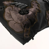 PRADA プラダ フラワーモチーフ ブラック レディース ナイロン/ベロア トートバッグ ABランク 中古 銀蔵