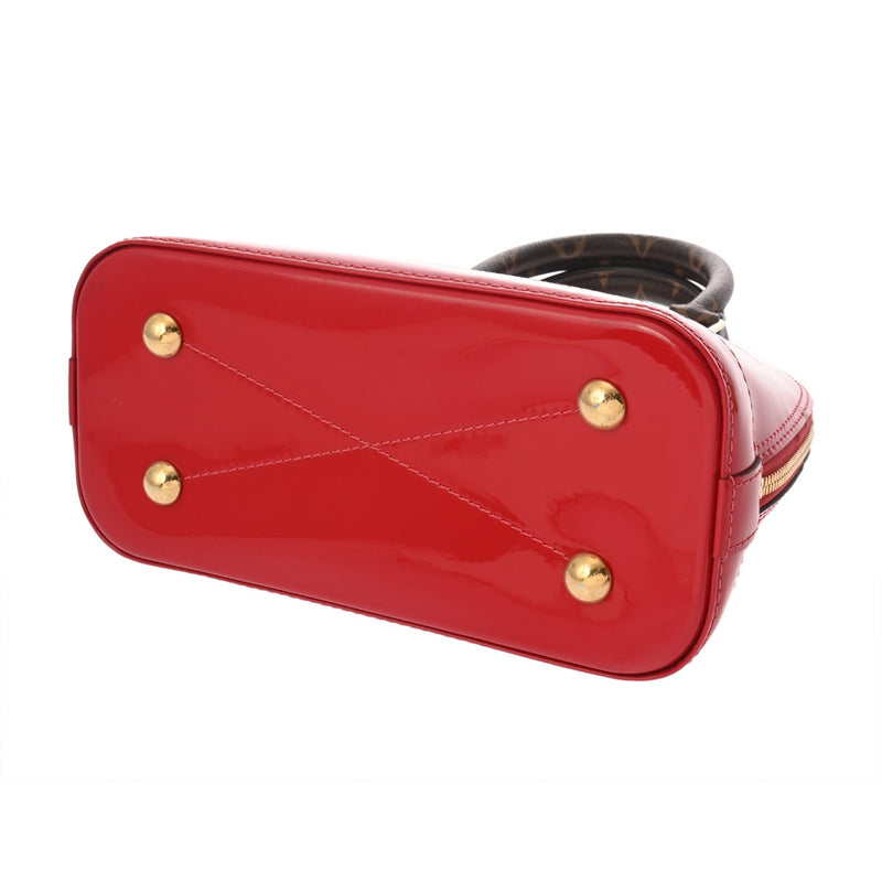 LOUIS VUITTON ルイヴィトン アルマ BB スカーレット M91606 レディース モノグラムキャンバス パテントレザー ハンドバッグ Aランク 中古 銀蔵