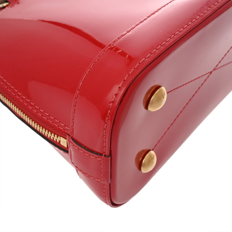 LOUIS VUITTON ルイヴィトン アルマ BB スカーレット M91606 レディース モノグラムキャンバス パテントレザー ハンドバッグ Aランク 中古 銀蔵