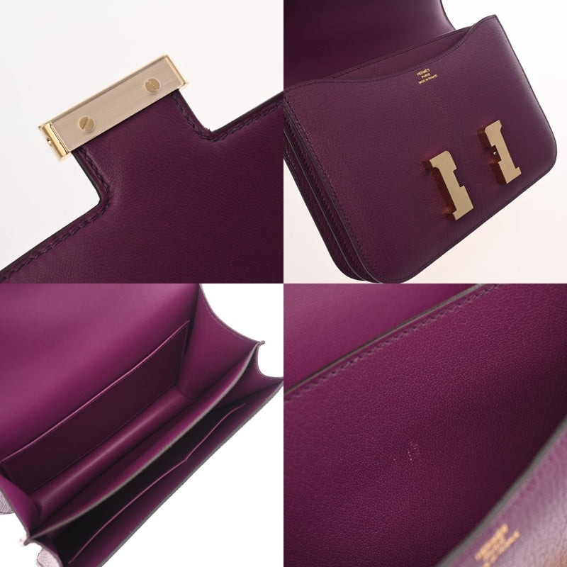 HERMES エルメス コンスタンス3 ミニ 18 ミロワール アネモネ B刻印(2023年頃) レディース ヴォースイフト ショルダーバッグ ABランク 中古 銀蔵