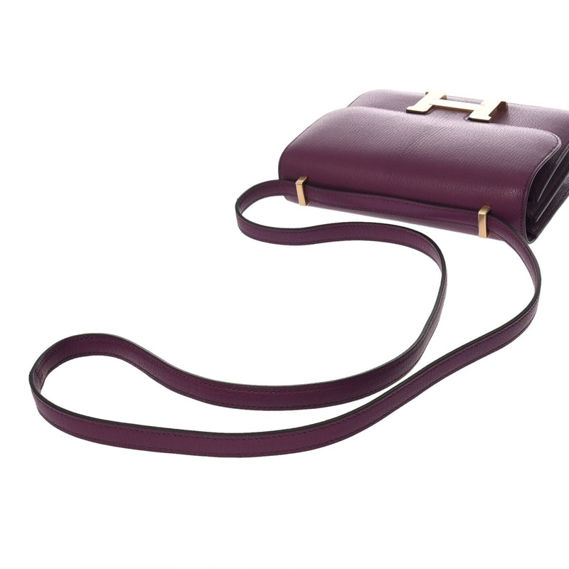 HERMES エルメス コンスタンス3 ミニ 18 ミロワール アネモネ B刻印(2023年頃) レディース ヴォースイフト ショルダーバッグ ABランク 中古 銀蔵