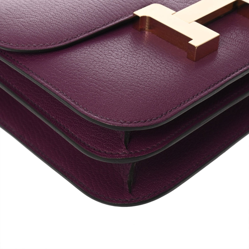 HERMES エルメス コンスタンス3 ミニ 18 ミロワール アネモネ B刻印(2023年頃) レディース ヴォースイフト ショルダーバッグ ABランク 中古 銀蔵