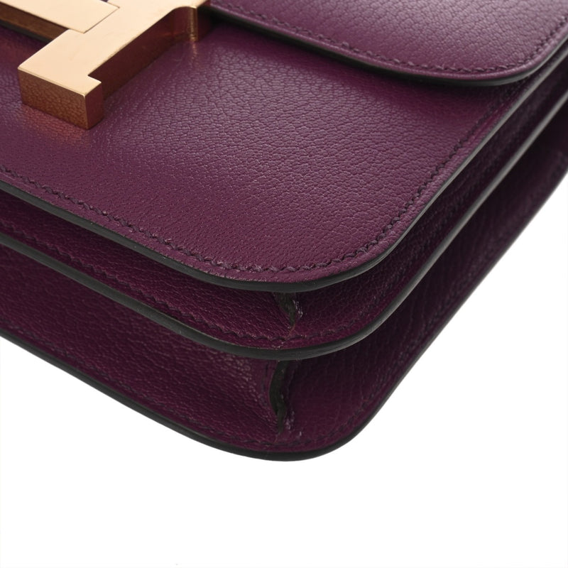 HERMES エルメス コンスタンス3 ミニ 18 ミロワール アネモネ B刻印(2023年頃) レディース ヴォースイフト ショルダーバッグ ABランク 中古 銀蔵