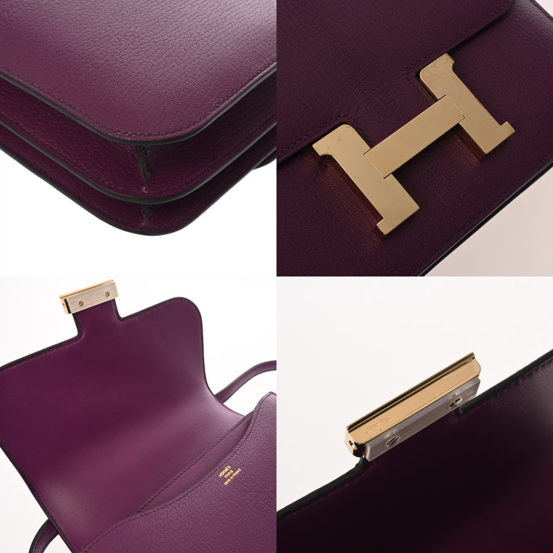 HERMES エルメス コンスタンス3 ミニ 18 ミロワール アネモネ B刻印(2023年頃) レディース ヴォースイフト ショルダーバッグ ABランク 中古 銀蔵