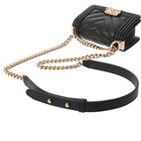 CHANEL シャネル ボーイシャネル ミニ チェーンショルダー 15cm Vステッチ ブラック A67364 レディース ラムスキン チェーンウォレット Aランク 中古 銀蔵