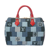 LOUIS VUITTON ルイヴィトン モノグラムデニム スピーディバンドリエール 30 ブルー M45041 レディース モノグラムデニム ハンドバッグ Aランク 中古 銀蔵