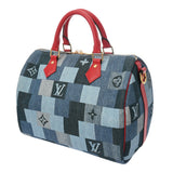 LOUIS VUITTON ルイヴィトン モノグラムデニム スピーディバンドリエール 30 ブルー M45041 レディース モノグラムデニム ハンドバッグ Aランク 中古 銀蔵