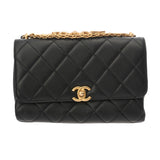 CHANEL シャネル マトラッセ スモールフラップバッグ ブラック レディース ラムスキン ラインストーン ショルダーバッグ Aランク 中古 銀蔵