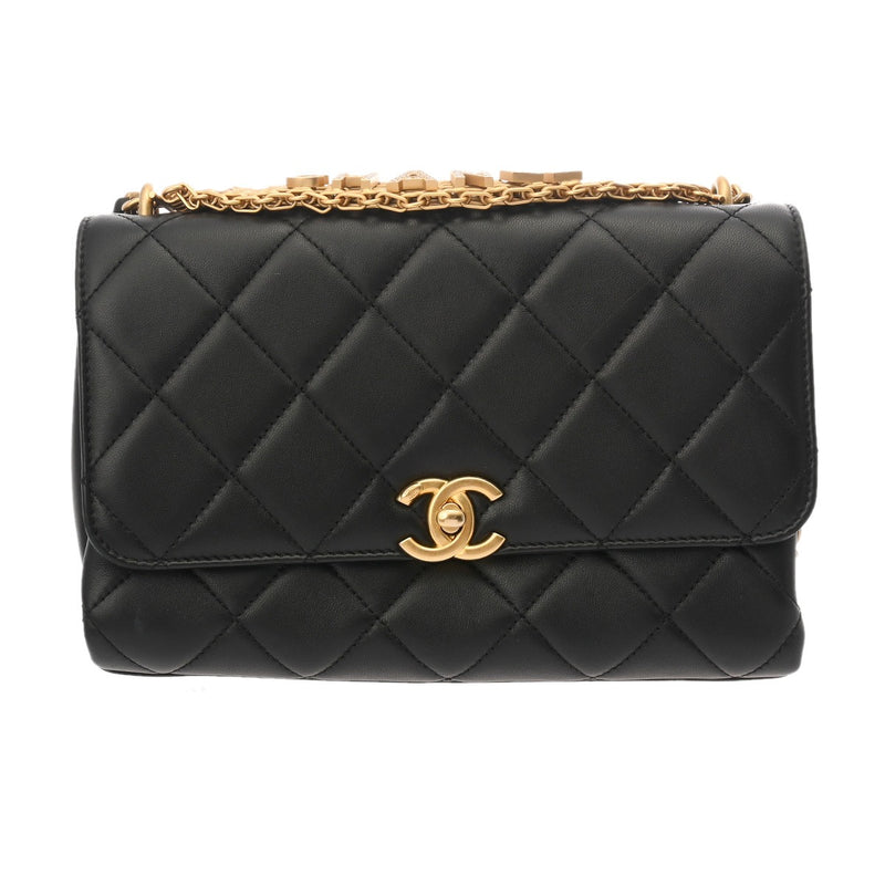 CHANEL シャネル マトラッセ スモールフラップバッグ ブラック レディース ラムスキン ラインストーン ショルダーバッグ Aランク 中古 銀蔵