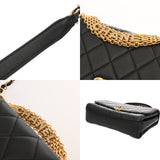 CHANEL シャネル マトラッセ スモールフラップバッグ ブラック レディース ラムスキン ラインストーン ショルダーバッグ Aランク 中古 銀蔵