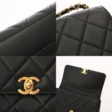 CHANEL シャネル マトラッセ スモールフラップバッグ ブラック レディース ラムスキン ラインストーン ショルダーバッグ Aランク 中古 銀蔵