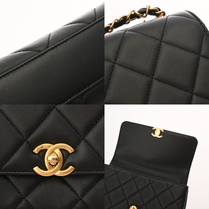 CHANEL シャネル マトラッセ スモールフラップバッグ ブラック レディース ラムスキン ラインストーン ショルダーバッグ Aランク 中古 銀蔵