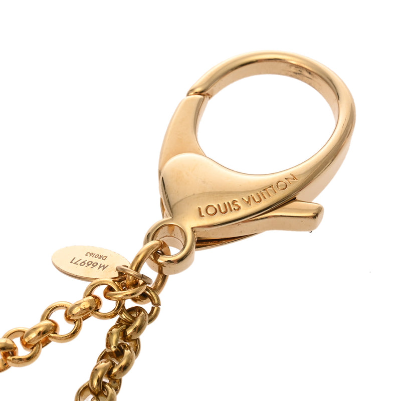 LOUIS VUITTON ルイヴィトン スティップリー ブラウン ゴールド M66971 レディース GP キーホルダー ABランク 中古 銀蔵