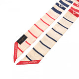 LOUIS VUITTON ルイヴィトン LVエスカル バンドー BB パレオ サマーストライプ アイボリー/レッド/ネイビーシルク M76196 レディース シルク100％ スカーフ 新同 中古 銀蔵