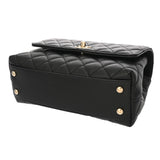 CHANEL シャネル マトラッセ トップハンドルフラップバッグ XS ブラック A92990 レディース キャビアスキン ハンドバッグ Aランク 中古 銀蔵