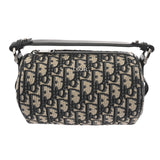 CHRISTIAN DIOR クリスチャンディオール ローラーミニ メッセンジャーバッグ オブリーク ネイビー 1ESPO219YKY_H27E レディース キャンバス レザー ショルダーバッグ Aランク 中古 銀蔵