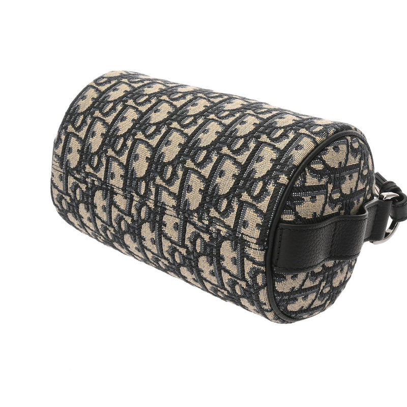 CHRISTIAN DIOR クリスチャンディオール ローラーミニ メッセンジャーバッグ オブリーク ネイビー 1ESPO219YKY_H27E レディース キャンバス レザー ショルダーバッグ Aランク 中古 銀蔵