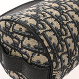 CHRISTIAN DIOR クリスチャンディオール ローラーミニ メッセンジャーバッグ オブリーク ネイビー 1ESPO219YKY_H27E レディース キャンバス レザー ショルダーバッグ Aランク 中古 銀蔵