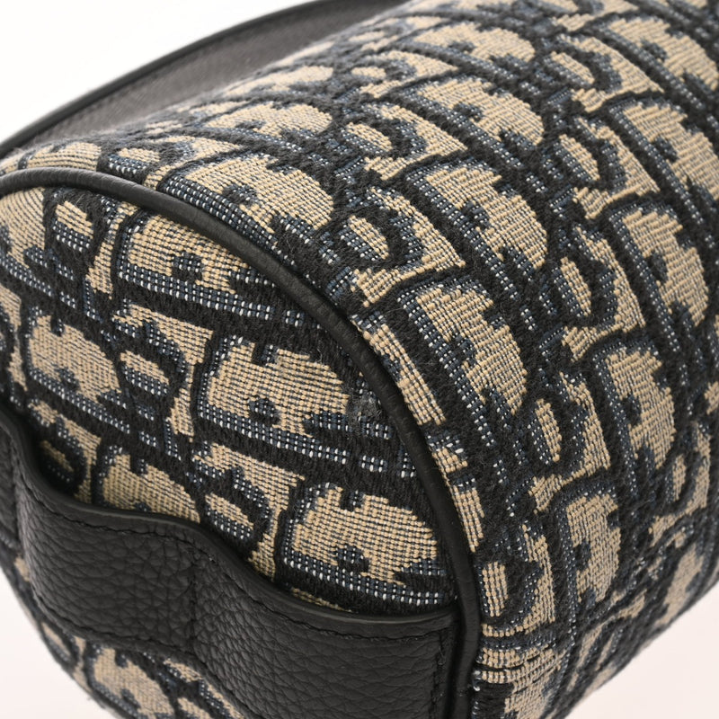 CHRISTIAN DIOR クリスチャンディオール ローラーミニ メッセンジャーバッグ オブリーク ネイビー 1ESPO219YKY_H27E レディース キャンバス レザー ショルダーバッグ Aランク 中古 銀蔵