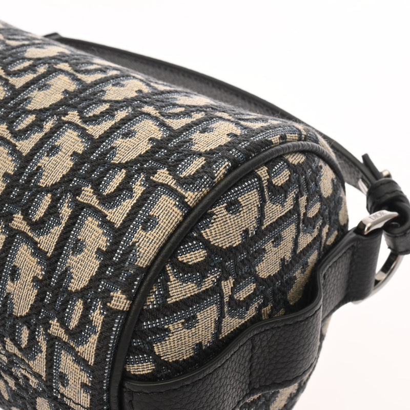 CHRISTIAN DIOR クリスチャンディオール ローラーミニ メッセンジャーバッグ オブリーク ネイビー 1ESPO219YKY_H27E レディース キャンバス レザー ショルダーバッグ Aランク 中古 銀蔵