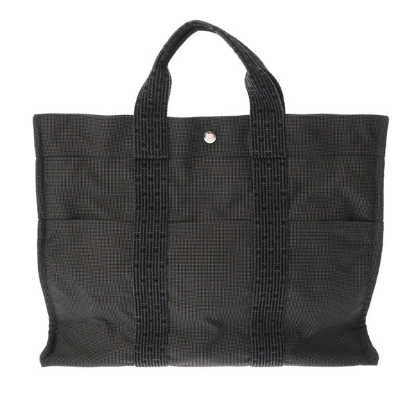 HERMES エルメス エールライン MM 新型 グレー ユニセックス キャンバス トートバッグ ABランク 中古 銀蔵