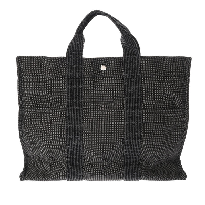 HERMES エルメス エールライン MM 新型 グレー ユニセックス キャンバス トートバッグ ABランク 中古 銀蔵