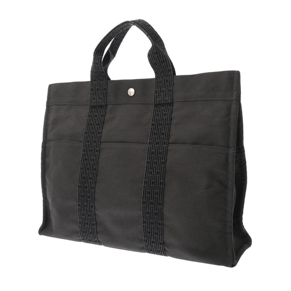 HERMES エルメス エールライン MM 新型 グレー ユニセックス キャンバス トートバッグ ABランク 中古 銀蔵